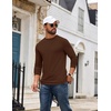 image:imageCOOFANDY Mens Long Sleeve TShirt Cotton Blend T Shirts Casual Crew Neck Basic Tee Soft Classic Regular Fit TshirtsBrown