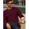 image:imageCOOFANDY Mens Long Sleeve TShirt Cotton Blend T Shirts Casual Crew Neck Basic Tee Soft Classic Regular Fit TshirtsBurgundy