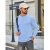 image:imageCOOFANDY Mens Long Sleeve TShirt Cotton Blend T Shirts Casual Crew Neck Basic Tee Soft Classic Regular Fit TshirtsLight Blue