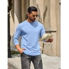 image:imageCOOFANDY Mens Long Sleeve TShirt Cotton Blend T Shirts Casual Crew Neck Basic Tee Soft Classic Regular Fit TshirtsLight Blue