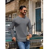 image:imageCOOFANDY Mens Long Sleeve TShirt Cotton Blend T Shirts Casual Crew Neck Basic Tee Soft Classic Regular Fit TshirtsMedium Gray