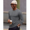 image:imageCOOFANDY Mens Long Sleeve TShirt Cotton Blend T Shirts Casual Crew Neck Basic Tee Soft Classic Regular Fit TshirtsMedium Gray