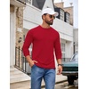 image:imageCOOFANDY Mens Long Sleeve TShirt Cotton Blend T Shirts Casual Crew Neck Basic Tee Soft Classic Regular Fit TshirtsRed