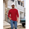 image:imageCOOFANDY Mens Long Sleeve TShirt Cotton Blend T Shirts Casual Crew Neck Basic Tee Soft Classic Regular Fit TshirtsRed