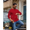 image:imageCOOFANDY Mens Long Sleeve TShirt Cotton Blend T Shirts Casual Crew Neck Basic Tee Soft Classic Regular Fit TshirtsRed