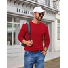 image:imageCOOFANDY Mens Long Sleeve TShirt Cotton Blend T Shirts Casual Crew Neck Basic Tee Soft Classic Regular Fit TshirtsRed