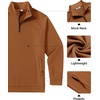 image:imageCOOFANDY Mens Quarter Zip Pullover Lightweight Mock Neck Polo SweatshirtLight Brown