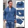 image:imageCOOFANDY Mens Zip Up Sweatshirt Lightweight Fleece Jacket Casual SweatersGrey Blue