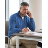 image:imageCOOFANDY Mens Zip Up Sweatshirt Lightweight Fleece Jacket Casual SweatersGrey Blue