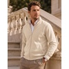 image:imageCOOFANDY Mens Zip Up Sweatshirt Lightweight Fleece Jacket Casual SweatersLight Khaki