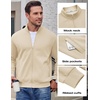 image:imageCOOFANDY Mens Zip Up Sweatshirt Lightweight Fleece Jacket Casual SweatersLight Khaki