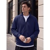 image:imageCOOFANDY Mens Zip Up Sweatshirt Lightweight Fleece Jacket Casual SweatersNavy Blue