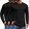 image:imageCOOFANDY Mens Long Sleeve TShirt Cotton Blend T Shirts Casual Crew Neck Basic Tee Soft Classic Regular Fit TshirtsBlack 3 Pack