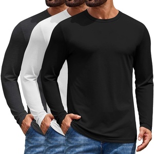 image:imageCOOFANDY Mens Long Sleeve TShirt Cotton Blend T Shirts Casual Crew Neck Basic Tee Soft Classic Regular Fit TshirtsBlackWhiteDark Gray 3 Pack