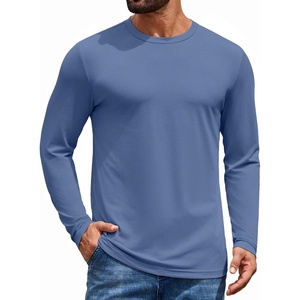 image:imageCOOFANDY Mens Long Sleeve TShirt Cotton Blend T Shirts Casual Crew Neck Basic Tee Soft Classic Regular Fit TshirtsNavy