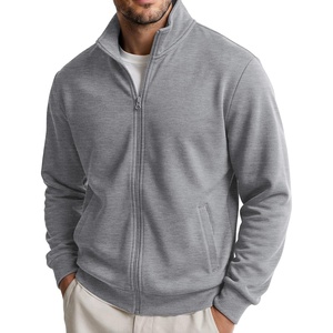 image:imageCOOFANDY Mens Zip Up Sweatshirt Lightweight Fleece Jacket Casual SweatersLight Grey