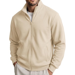 image:imageCOOFANDY Mens Zip Up Sweatshirt Lightweight Fleece Jacket Casual SweatersLight Khaki
