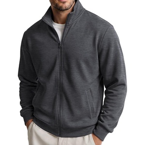 image:imageCOOFANDY Mens Zip Up Sweatshirt Lightweight Fleece Jacket Casual SweatersMedium Grey