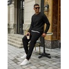 image:imageCOOFANDY 2 Piece Mens Tracksuits Set Cotton Long Sleeve Sweatsuit Pullover with Jogging Pants Casual Athletic OutfitsBlack