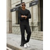 image:imageCOOFANDY 2 Piece Mens Tracksuits Set Cotton Long Sleeve Sweatsuit Pullover with Jogging Pants Casual Athletic OutfitsBlack