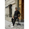 image:imageCOOFANDY 2 Piece Mens Tracksuits Set Cotton Long Sleeve Sweatsuit Pullover with Jogging Pants Casual Athletic OutfitsBlack