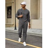 image:imageCOOFANDY 2 Piece Mens Tracksuits Set Cotton Long Sleeve Sweatsuit Pullover with Jogging Pants Casual Athletic OutfitsDark Gray