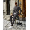 image:imageCOOFANDY 2 Piece Mens Tracksuits Set Cotton Long Sleeve Sweatsuit Pullover with Jogging Pants Casual Athletic OutfitsDark Gray