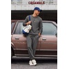 image:imageCOOFANDY 2 Piece Mens Tracksuits Set Cotton Long Sleeve Sweatsuit Pullover with Jogging Pants Casual Athletic OutfitsDark Gray