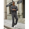 image:imageCOOFANDY 2 Piece Mens Tracksuits Set Cotton Long Sleeve Sweatsuit Pullover with Jogging Pants Casual Athletic OutfitsDark Gray