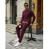 image:imageCOOFANDY 2 Piece Mens Tracksuits Set Cotton Long Sleeve Sweatsuit Pullover with Jogging Pants Casual Athletic OutfitsDark Red