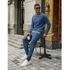image:imageCOOFANDY 2 Piece Mens Tracksuits Set Cotton Long Sleeve Sweatsuit Pullover with Jogging Pants Casual Athletic OutfitsGrey Blue