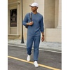 image:imageCOOFANDY 2 Piece Mens Tracksuits Set Cotton Long Sleeve Sweatsuit Pullover with Jogging Pants Casual Athletic OutfitsGrey Blue