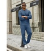 image:imageCOOFANDY 2 Piece Mens Tracksuits Set Cotton Long Sleeve Sweatsuit Pullover with Jogging Pants Casual Athletic OutfitsGrey Blue