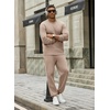image:imageCOOFANDY 2 Piece Mens Tracksuits Set Cotton Long Sleeve Sweatsuit Pullover with Jogging Pants Casual Athletic OutfitsKhaki