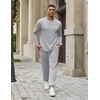 image:imageCOOFANDY 2 Piece Mens Tracksuits Set Cotton Long Sleeve Sweatsuit Pullover with Jogging Pants Casual Athletic OutfitsLight Gray
