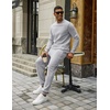 image:imageCOOFANDY 2 Piece Mens Tracksuits Set Cotton Long Sleeve Sweatsuit Pullover with Jogging Pants Casual Athletic OutfitsLight Gray