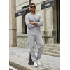 image:imageCOOFANDY 2 Piece Mens Tracksuits Set Cotton Long Sleeve Sweatsuit Pullover with Jogging Pants Casual Athletic OutfitsLight Gray