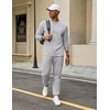image:imageCOOFANDY 2 Piece Mens Tracksuits Set Cotton Long Sleeve Sweatsuit Pullover with Jogging Pants Casual Athletic OutfitsLight Gray