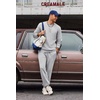 image:imageCOOFANDY 2 Piece Mens Tracksuits Set Cotton Long Sleeve Sweatsuit Pullover with Jogging Pants Casual Athletic OutfitsLight Gray