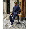 image:imageCOOFANDY 2 Piece Mens Tracksuits Set Cotton Long Sleeve Sweatsuit Pullover with Jogging Pants Casual Athletic OutfitsMidnight Blue