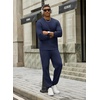 image:imageCOOFANDY 2 Piece Mens Tracksuits Set Cotton Long Sleeve Sweatsuit Pullover with Jogging Pants Casual Athletic OutfitsMidnight Blue