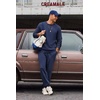 image:imageCOOFANDY 2 Piece Mens Tracksuits Set Cotton Long Sleeve Sweatsuit Pullover with Jogging Pants Casual Athletic OutfitsMidnight Blue