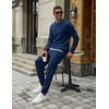 image:imageCOOFANDY 2 Piece Mens Tracksuits Set Cotton Long Sleeve Sweatsuit Pullover with Jogging Pants Casual Athletic OutfitsNavy Blue