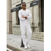 image:imageCOOFANDY 2 Piece Mens Tracksuits Set Cotton Long Sleeve Sweatsuit Pullover with Jogging Pants Casual Athletic OutfitsWhite