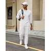 image:imageCOOFANDY 2 Piece Mens Tracksuits Set Cotton Long Sleeve Sweatsuit Pullover with Jogging Pants Casual Athletic OutfitsWhite