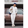 image:imageCOOFANDY 2 Piece Mens Tracksuits Set Cotton Long Sleeve Sweatsuit Pullover with Jogging Pants Casual Athletic OutfitsWhite