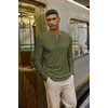 image:imageCOOFANDY Henley Shirts for Men Casual TShirts Henley Long Sleeve ShirtsArmy Green