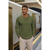 image:imageCOOFANDY Henley Shirts for Men Casual TShirts Henley Long Sleeve ShirtsArmy Green