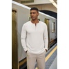 image:imageCOOFANDY Henley Shirts for Men Casual TShirts Henley Long Sleeve ShirtsAwhite