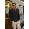 image:imageCOOFANDY Henley Shirts for Men Casual TShirts Henley Long Sleeve ShirtsBlack